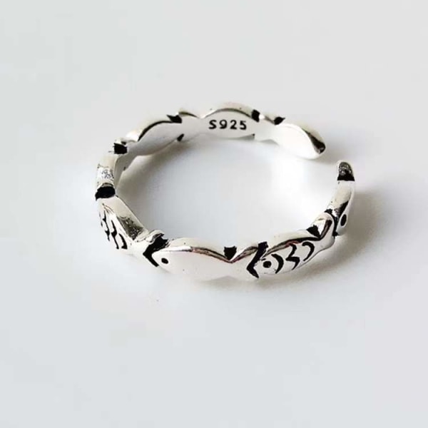Retro fashion lille fisk ring trendy kreativ sølv ring udsøgt sød fisk åben fingerring, 1 stk