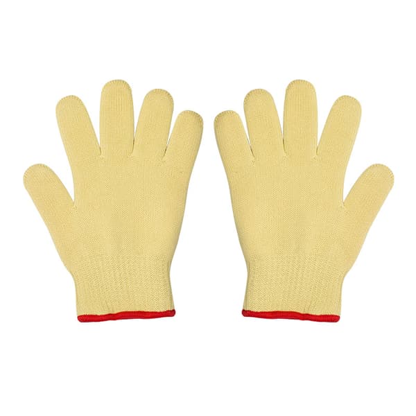 Et par snitfaste handsker (gule-25,3 cm), snitfaste og