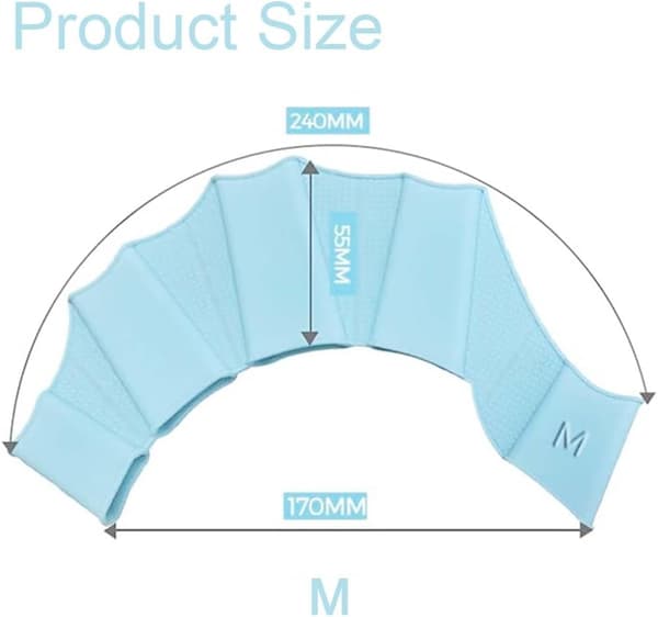 Par med svært elastiske svømmehansker med webbing (blå)