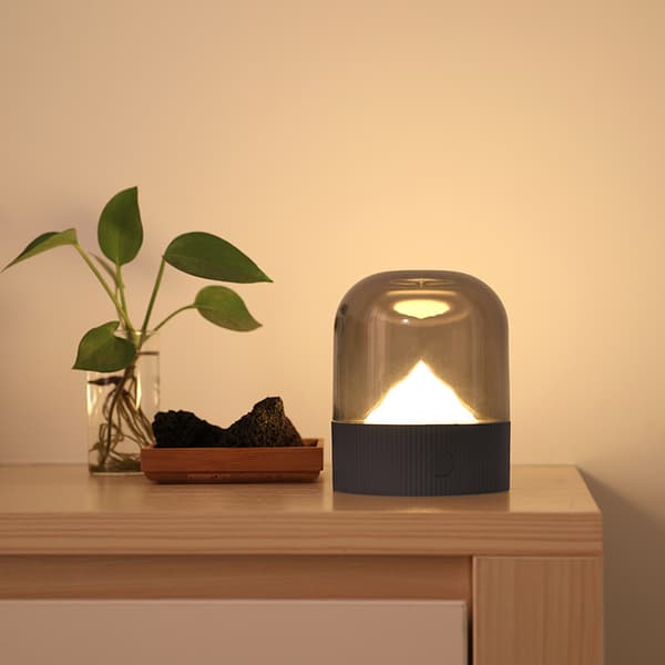 Natlampe LED genopladelig sengebordslampe, grå，89*160.6mm