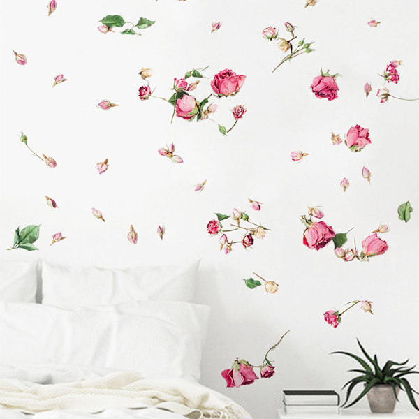En uppsättning torkade blommor väggdekal väggklistermärke väggdekoration