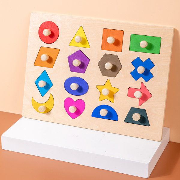Montessori-leksak formspikpussel för 12 - 18 - 24 månader B