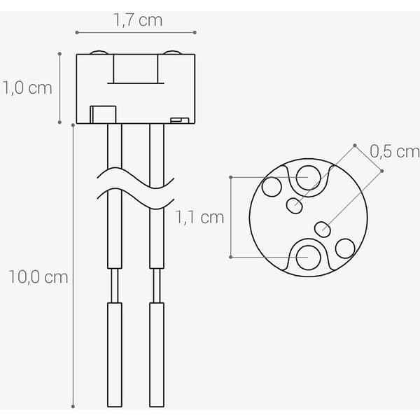 Sæt 10x GU5.3 fatningskabel - til LED halogen spotlights og andre