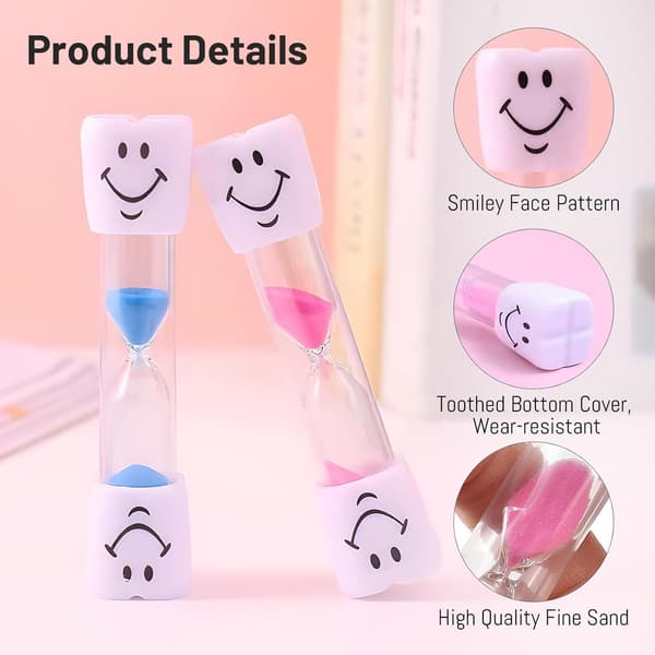 Timglas Timer 2 Stycken, Smiley Timglas Sandklocka Timglas 3 Minuter
