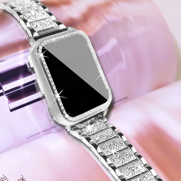 Kompatibel med Apple Watch-bånd 42 mm med etui for kvinner, metall