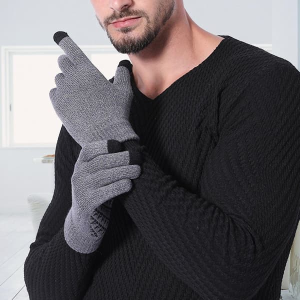 1 par vinterhandskar pekskärm polyester varma full fingerhandskar