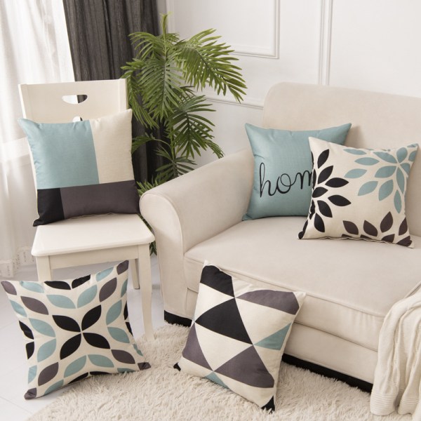 Set med 9 Kuddfodral 45 x 45 cm Moderna Dekorativa Mjuka Kuddar