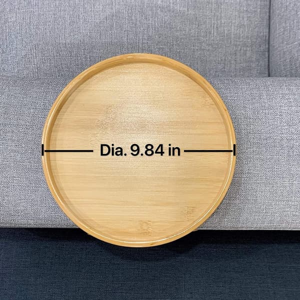 Sidebord Naturlig Bambus Sofa Armleneklips-på Brett (rund)