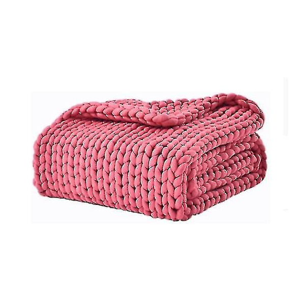 Stor chunky strikket tykt teppe, garn ullpledd sofa teppe