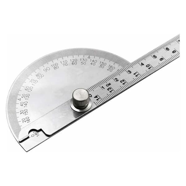 0-180 graders rundhode protraktor, multifunksjonell rustfritt stål vinkelprotraktor, rundhode ingeniørprotraktor protraktor for maleri tegning 14cm
