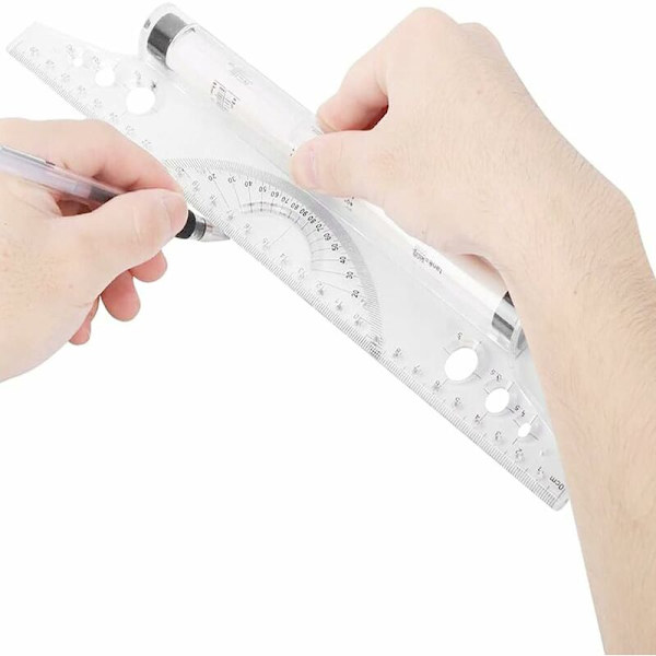 Parallell rullinjal, 30 rullande parallell linjal, parallell ritningslinjal, multifunktionell ritningslinjal, multifunktionell plast rullande parallell linjal, för vinklar och parallella linjer