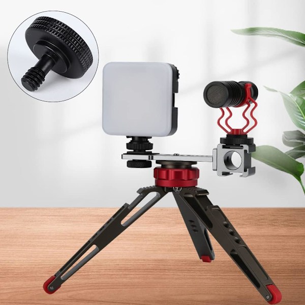 4 kpl 1/4\" urosäätöruuviadapteria, uros 1/4\" naaras 1/4\", 1/4\" ruuvi, yhteensopiva DSLR-kameroiden ja videokameroiden kanssa