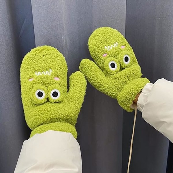 1 par vinterfluffiga tecknade varma för barn