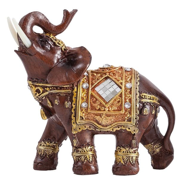 Sæt med 3 stk. harpiks elefantstatue, dekoration, elefantfigur