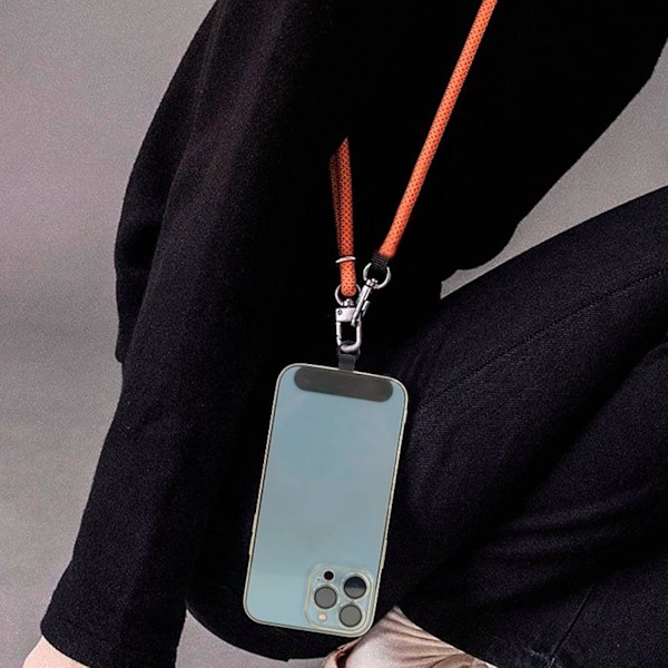 Puhelimen Kiinnityslenkki, Universaali Nyloninen Matkapuhelimen Nauhajohto Mobiililaitteelle, Kiinnityslenkki Matkapuhelimen Turvallisuuteen (Musta)