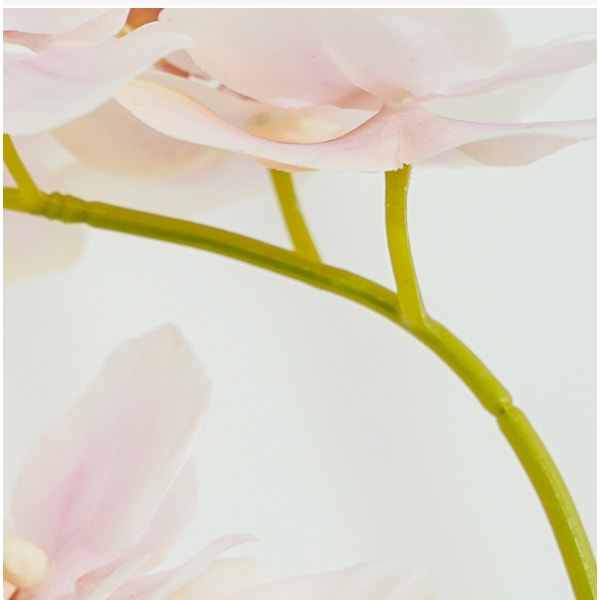 2 hvide familiedekorationer, bryllupsdekorationer, blomsterdekorationer og kunstige blomster (lyse rosa) Phalaenopsis