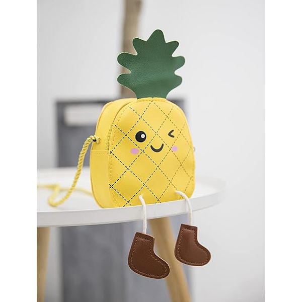 Ananas Multifunktionell Cross Bag, Flickväska, Flickplånbok, Miniväska (5,1*5,5*2 tum)