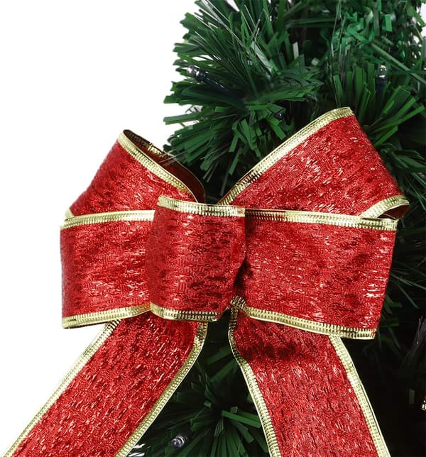 5-pack Stora Julkulor med Sekvenser Glittrande Tyg Guldband för Present Julgran Barnpresenter (Röd)