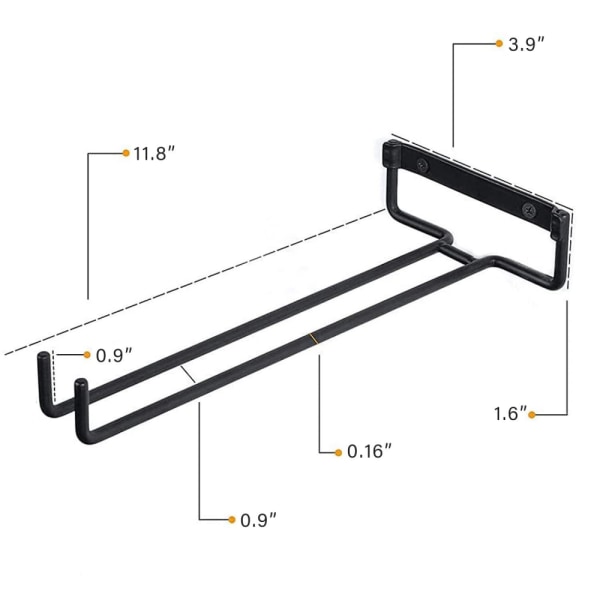 Set med 2 glassholdere - Hengeglassholder for vinglass, ølglass -