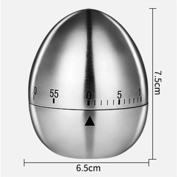 Æg Køkken Timer Rustfrit Stål Mekanisk Roterende Alarm 60 Minutters Tid