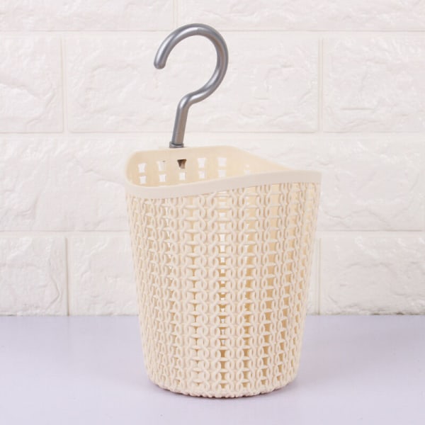 Liten hängande korg - Platsbesparande hängande arrangör - Hemförvaringsarrangörskorg - Nordisk beige