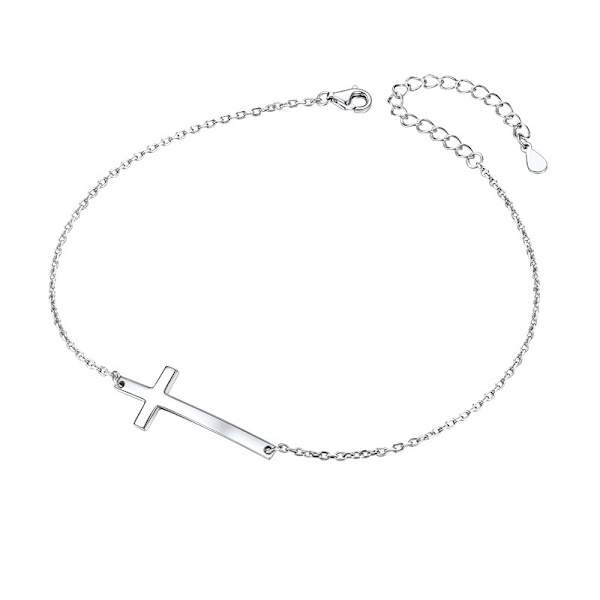 Krysslenket charmsølv armbånd dame jenter smykker gave, 1 stk