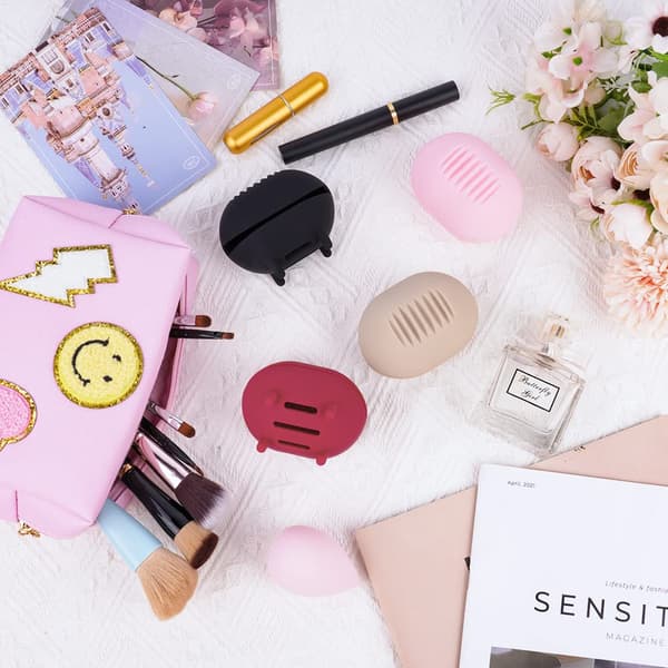 Makeup svampeholder, silikone blender etui makeup svampeholder