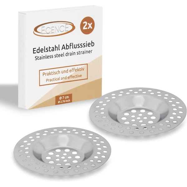 2 afløbsbeskyttelse rustfrit stål afløbsfilter hår opsamler til brusere badekar vaske