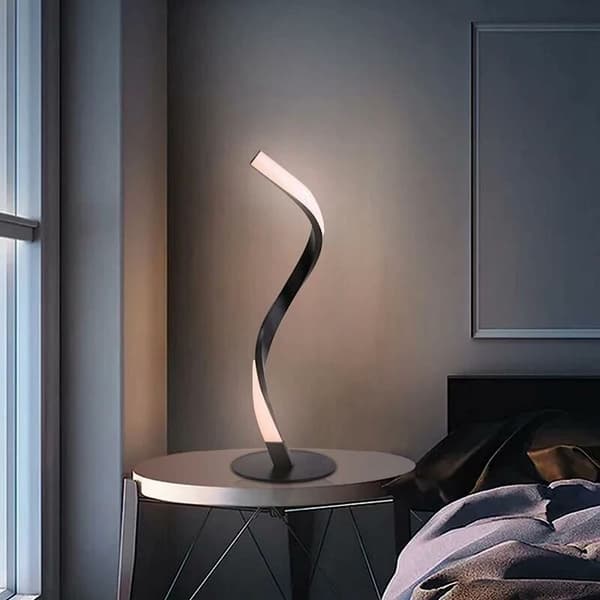 LED-bordslampa, modern LED-bordslampa sovrum, S-formad LED-spiral