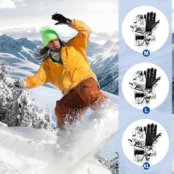 Vinter Ski Handsker - 5-Finger Vandtætte Vinterhandsker, Snowboardhandsker