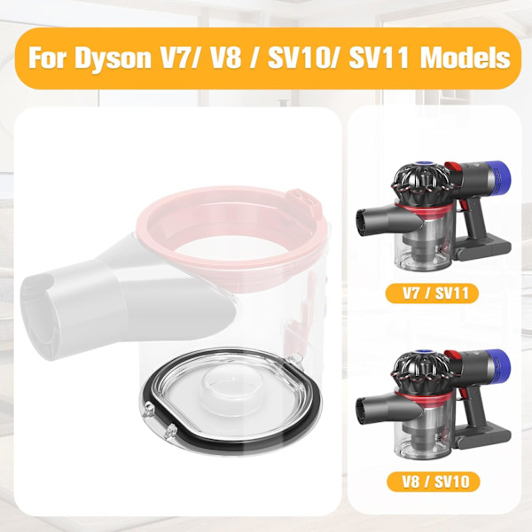 Støvsugerbeholderlokk for Dyson V8 V7 Reservedeler Støvsugerbeholderdeksel Beholderutskifting Vakuumtilbehør