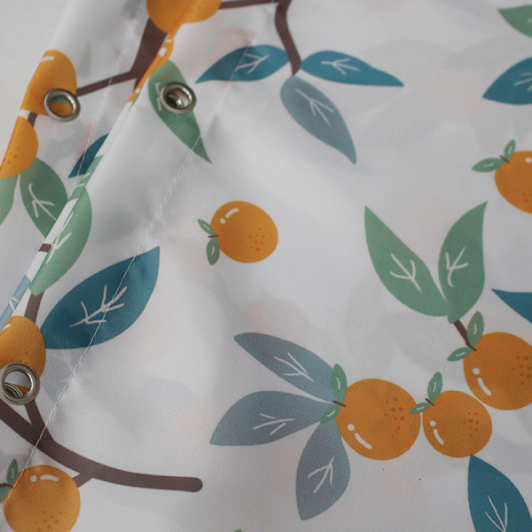 Blommig Duschdraperi, Orange Duschdraperi, Blomduschdraperi