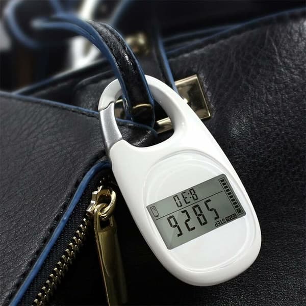 Gå-pedometer, 3D-pedometer med klips, skritteller med karabinkrok