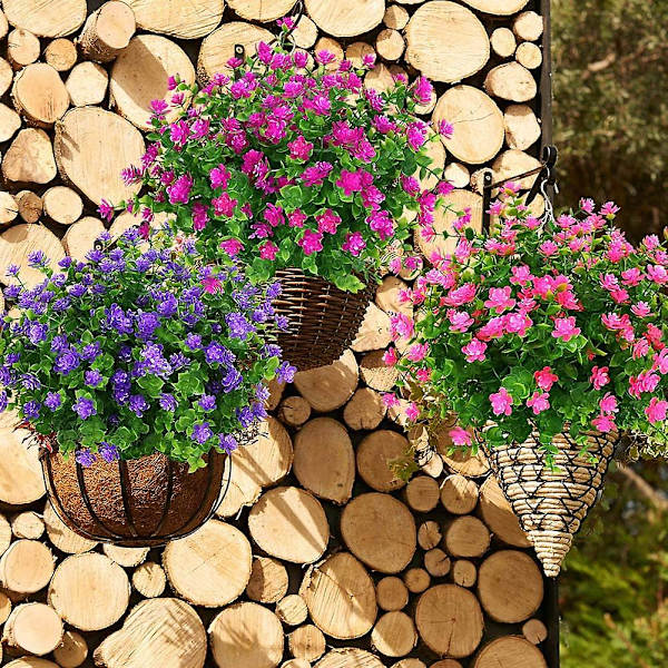 Konstgjorda utomhusblommor, falska järndekorationer