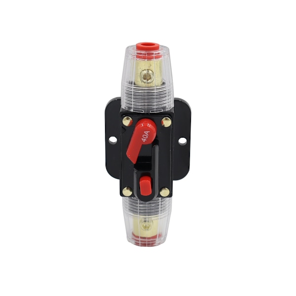 2 STK 40A Inline Strømafbryder Reset Sikring, 12V-24V DC 40A Reset Sikringsholder med Manuel Reset til Båd Audio System Beskyttelse