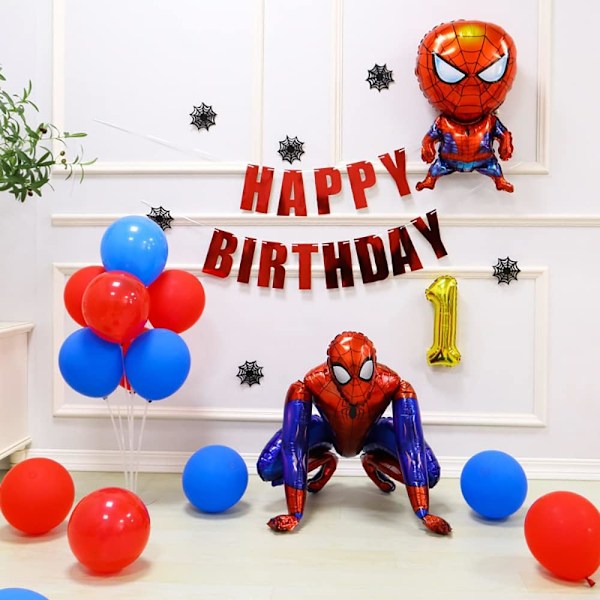 Födelsedagsfest Ballong Dekorationer, Spider-Man Uppblåsbara Latex Ballonger, Avengers Folieballong Superhjälte Fest Dekorationer, för Födelsedagsfester, Tema Pa