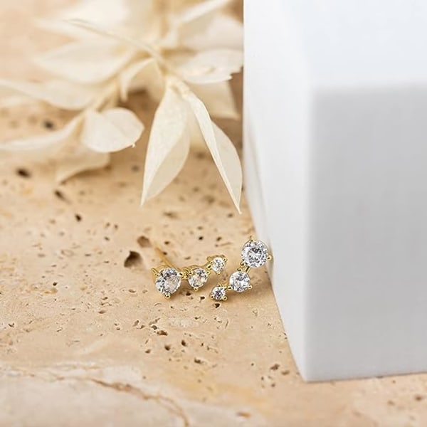 Cubic zirconia örhängen Guld konstgjorda diamantpilörhängen