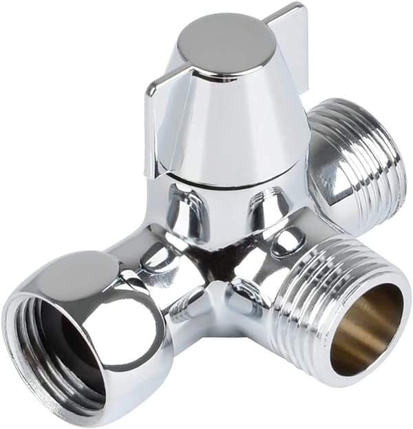 Solid Messing 3-veis Ventil, 3-veis Dusj Diverter Ventil, G1/2\" T Adapter Ventil