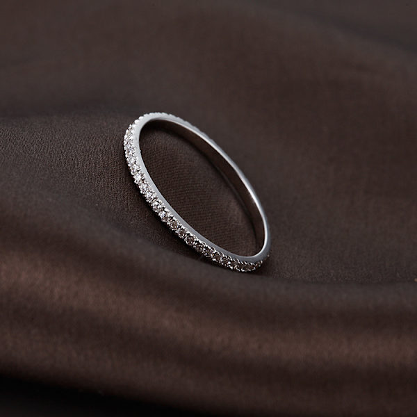 Sølv Diamant Stakbar Ring Kvinde Evighedsring