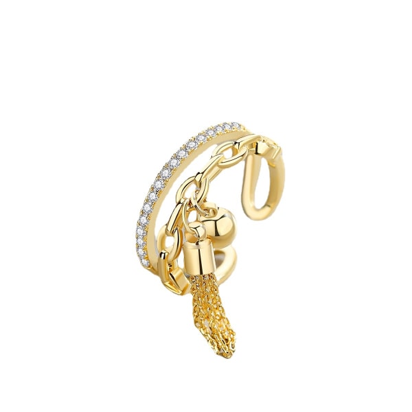 Öppna fina ringar - guldpläterade Cubic Zirconia Circle Rings Jewelr