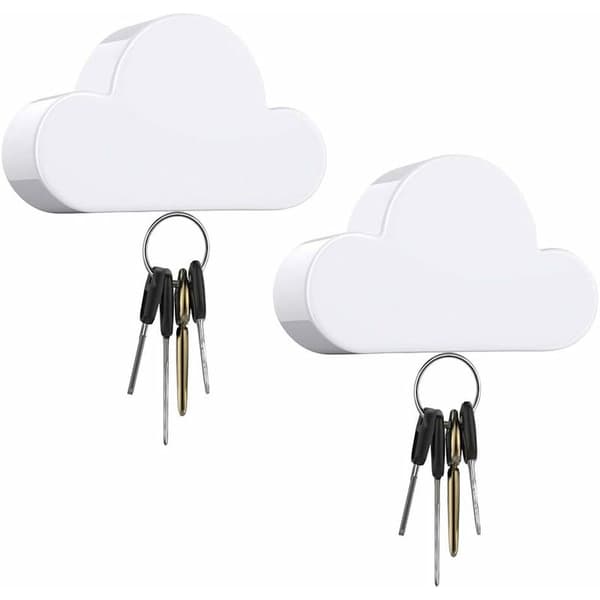 Magnetisk nøgleholder, [2 stk.] Skyformet vægkrog, magnetisk nøgleho