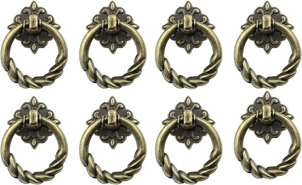 8 stk. Vintage håndtak i bronse