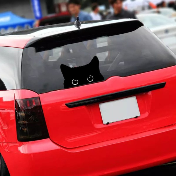Bilklistremerker solide CAT-bilklistremerker tittende svart kattebilvindu