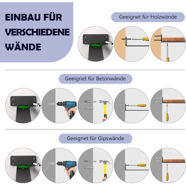 Pakke med svarte metallhyllebraketter L Flytende hyllebraketter 15 cm Flytende hyllebrakett Heavy Duty Hyllebraketter Hyllebraketter for vegg (maks belastning: 70