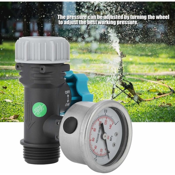 G3/4in justerbar vanntrykkregulator med trykkmåler Gr