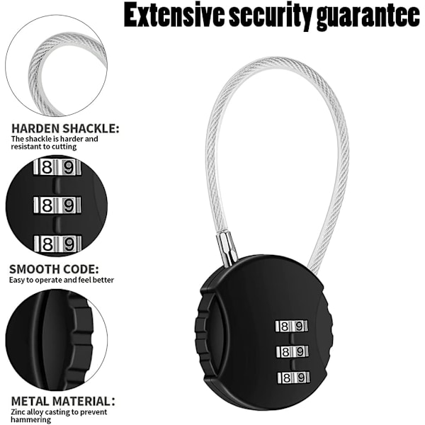 Line Kode Lås 2 Stykker Rejselås Kode Lås Skab Sports Bagage Loc