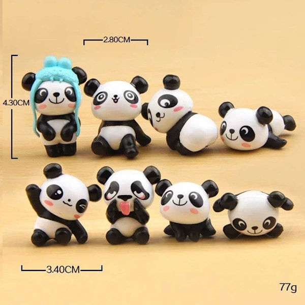 Panda Docka Mini Panda Leksak Panda Tårta Dekoration Söta Panda Födelsedag