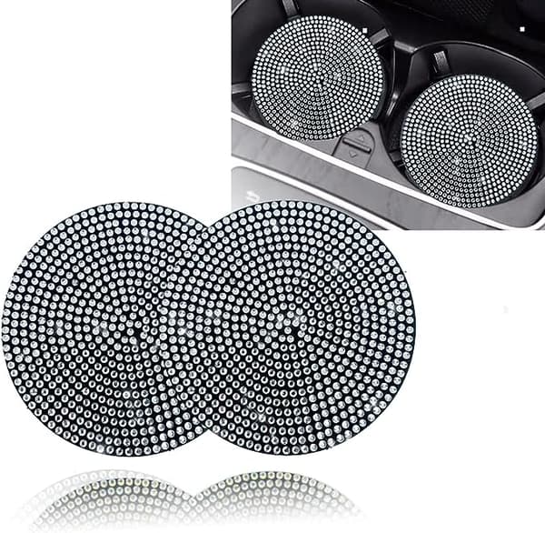 2 stk bilkoppunderlag, biltilbehør 2,75 tommer, fullstendig rhinestones