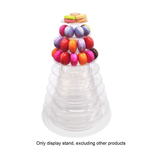 Macaron-kakkuteline 6-kerroksinen pyöreä muovinen kakkuteline