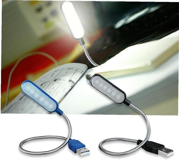 1 stk. Mini bærbar fleksibel svanehals LED USB læselampe til bærbar computer, 31 cm